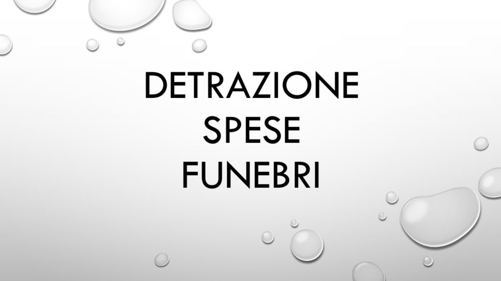 detrazione spese funebri