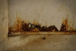 Diffida infiltrazioni acqua: parete con segni di umidità